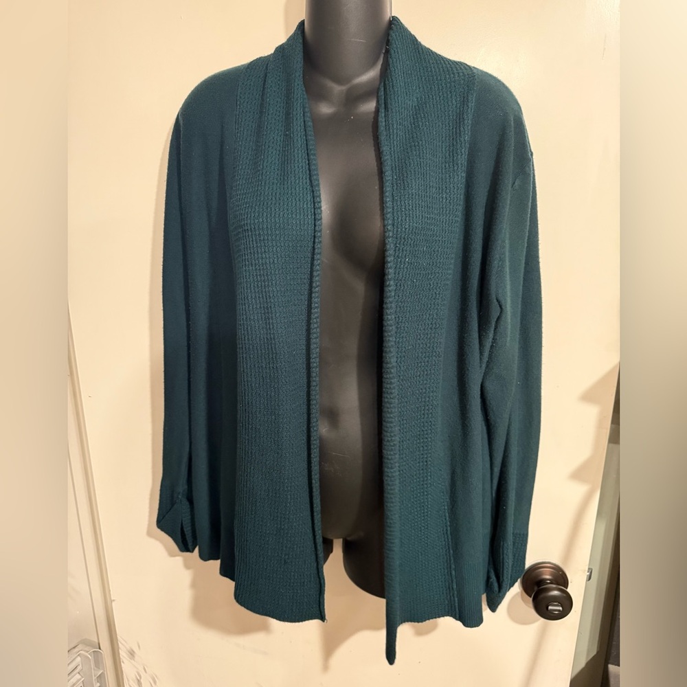 4/$16 Lety & Me Women's Open Front Cardigan Sweater - Teal/Green